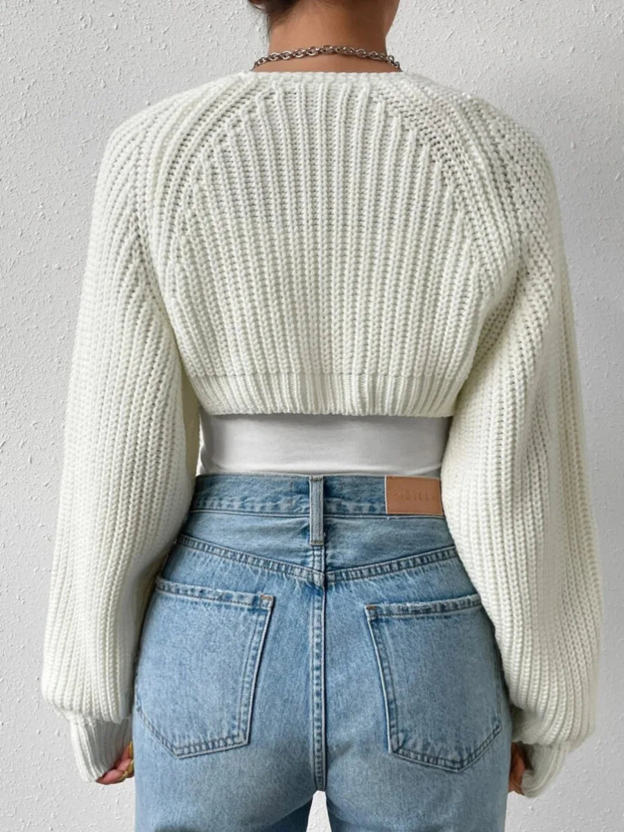 Women's Rib-Knit Cropped Cardigan Shrug