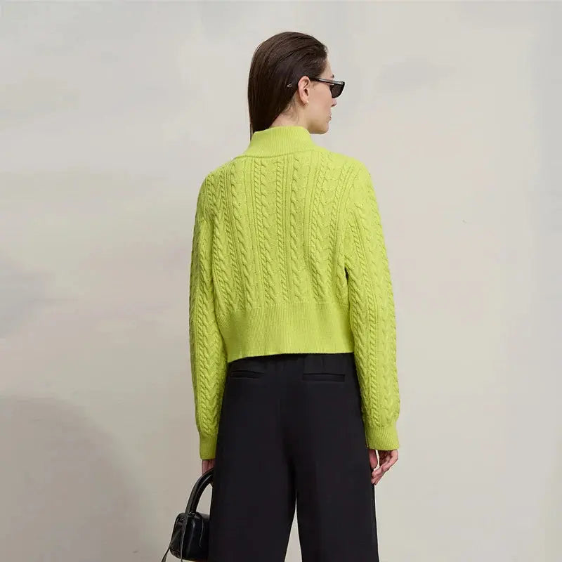 Minimalist High-Neck Zip Cardigan - Loran