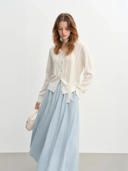 Detachable Bow & Lace Knit Cardigan for Women LORAN STORE