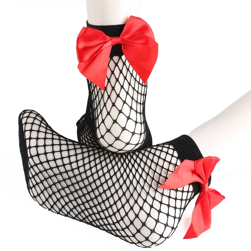 Chic Harajuku Bow Fishnet Socks Lolita Style