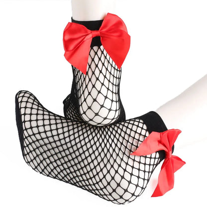 Chic Harajuku Bow Fishnet Socks Lolita Style