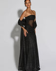 Sparkle Strapless Ruched Long Party Dress