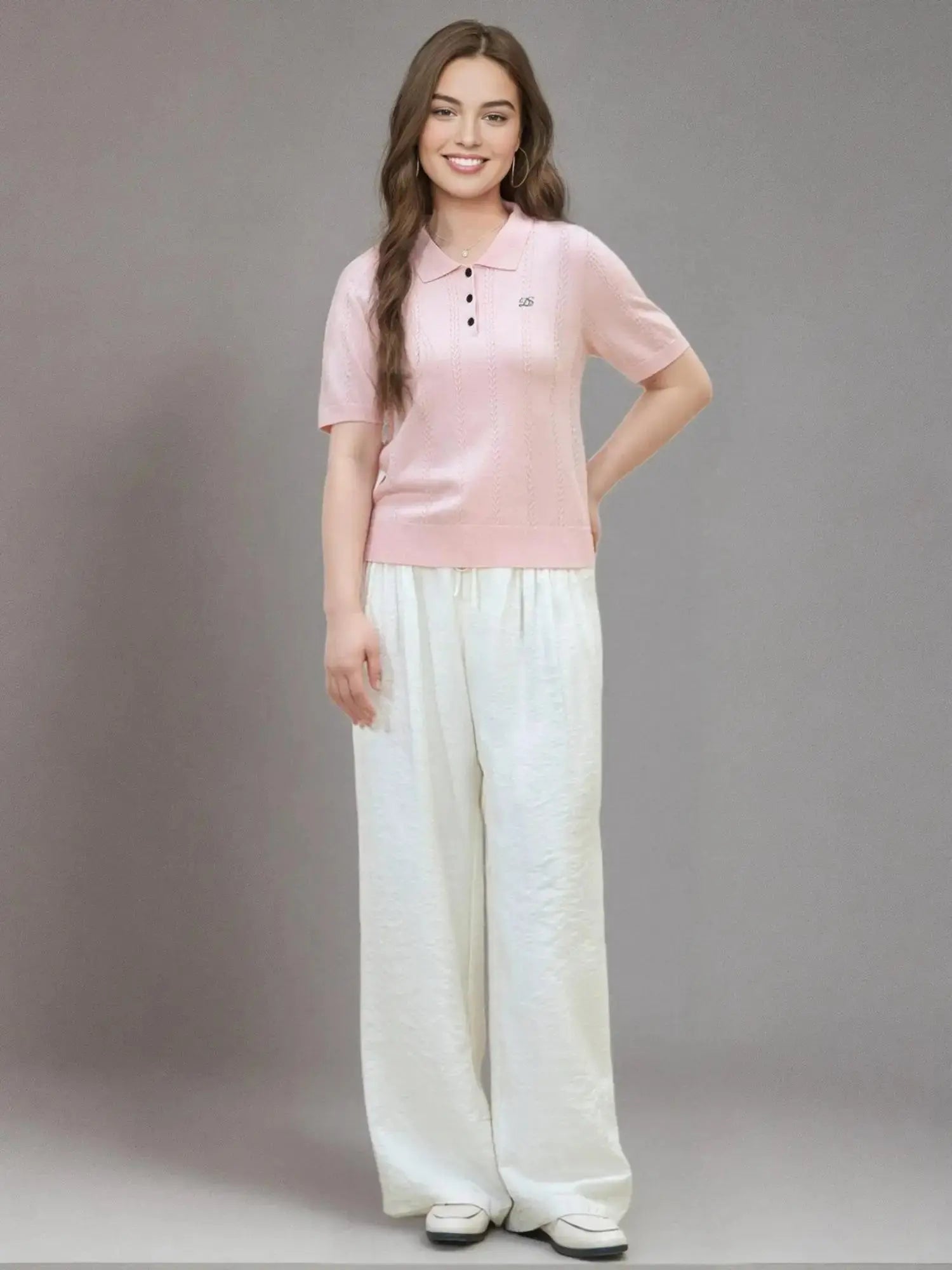 Plus Size Summer Lyocell Knit Polo Neck LORAN STORE