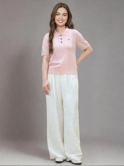 Plus Size Summer Lyocell Knit Polo Neck LORAN STORE