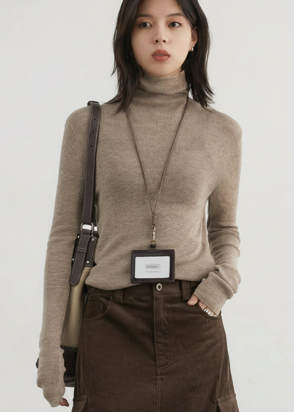 Slim Turtleneck Sweater Autumn Winter Knit Pullover Loran