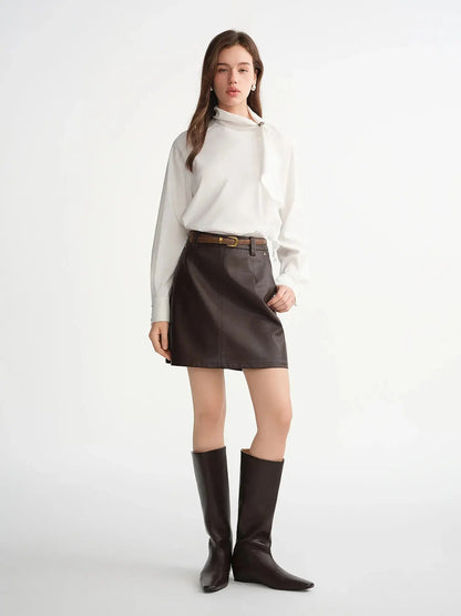 Elegant Asymmetrical Draped Blouse - Loran