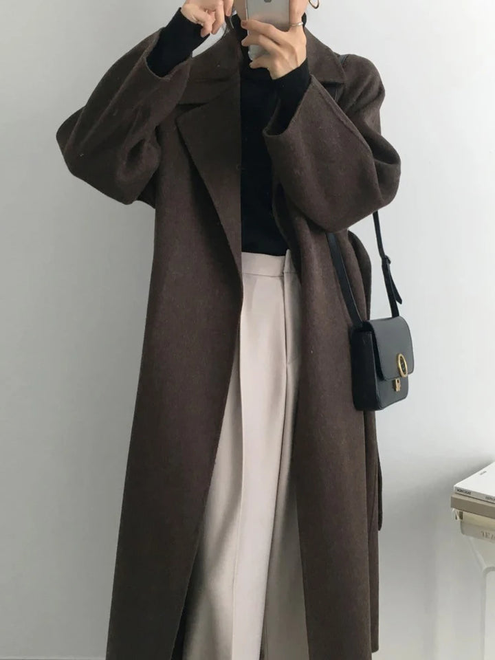 Long Woolen Casual Loose Chic Coat Women - 3IN SMART Shop  #