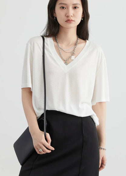 CHIC VEN Women T-Shirts Loose Casual Solid New Basic Cool Tees for Girl Short Sleeved Female Top Spring Summer 2025 Clothing Loran