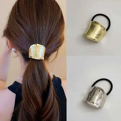 High-End Geometric Metal & Letter Headband Hair Ties