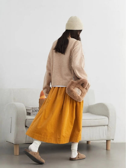CHIC VEN New Women Sweaters Loose Casual O Neck Cartoon Cat Female Knitted Jumpers Pullovers for Girl Autumn Winter 2025 Loran