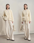 Warm Loose Fit Faux Fur Belted Jacket