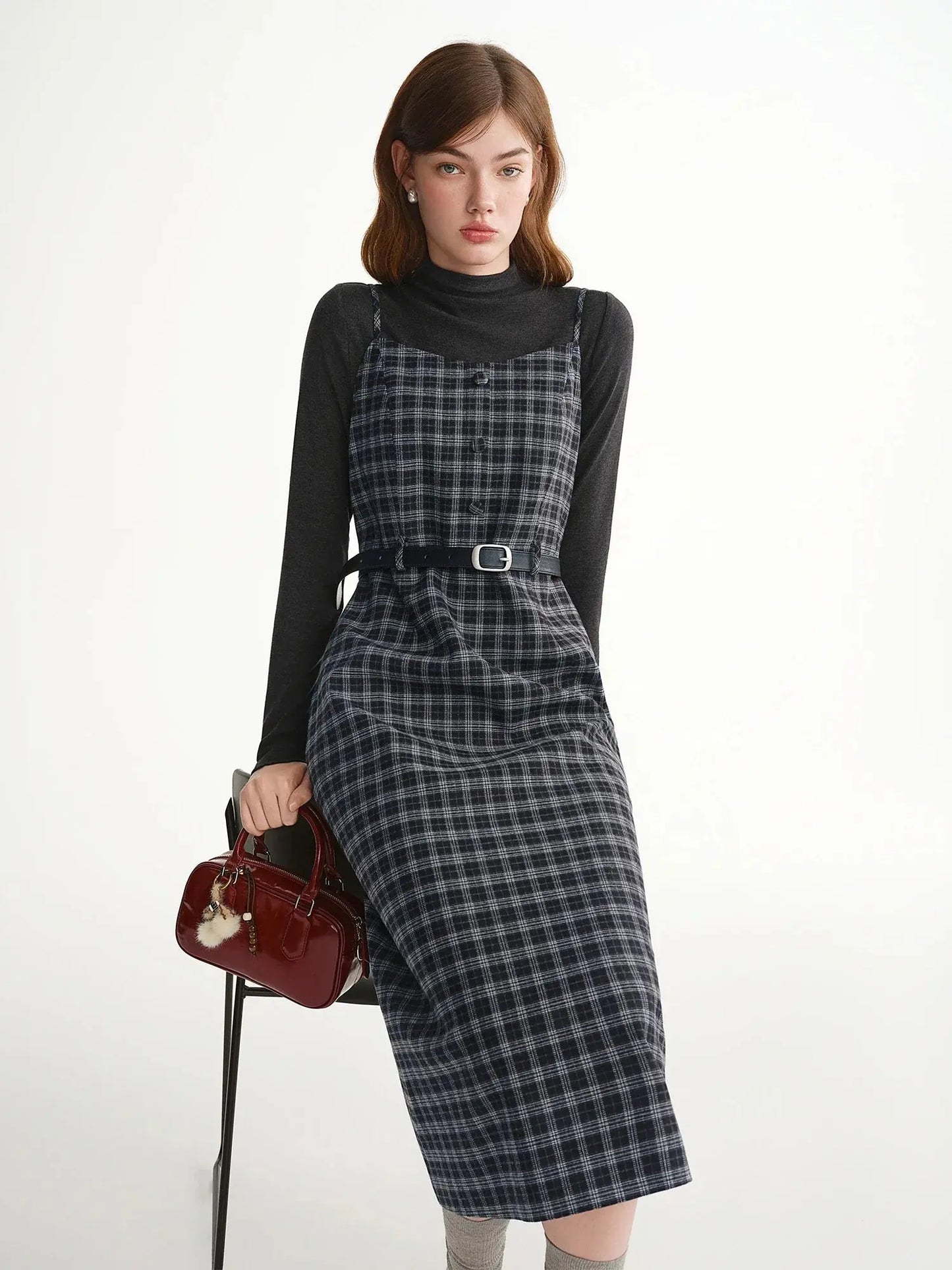 Tweed Plaid 2-Piece Midi Dress Set | Plus Size LORAN STORE