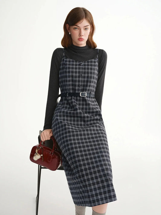 Tweed Plaid 2-Piece Midi Dress Set | Plus Size LORAN STORE