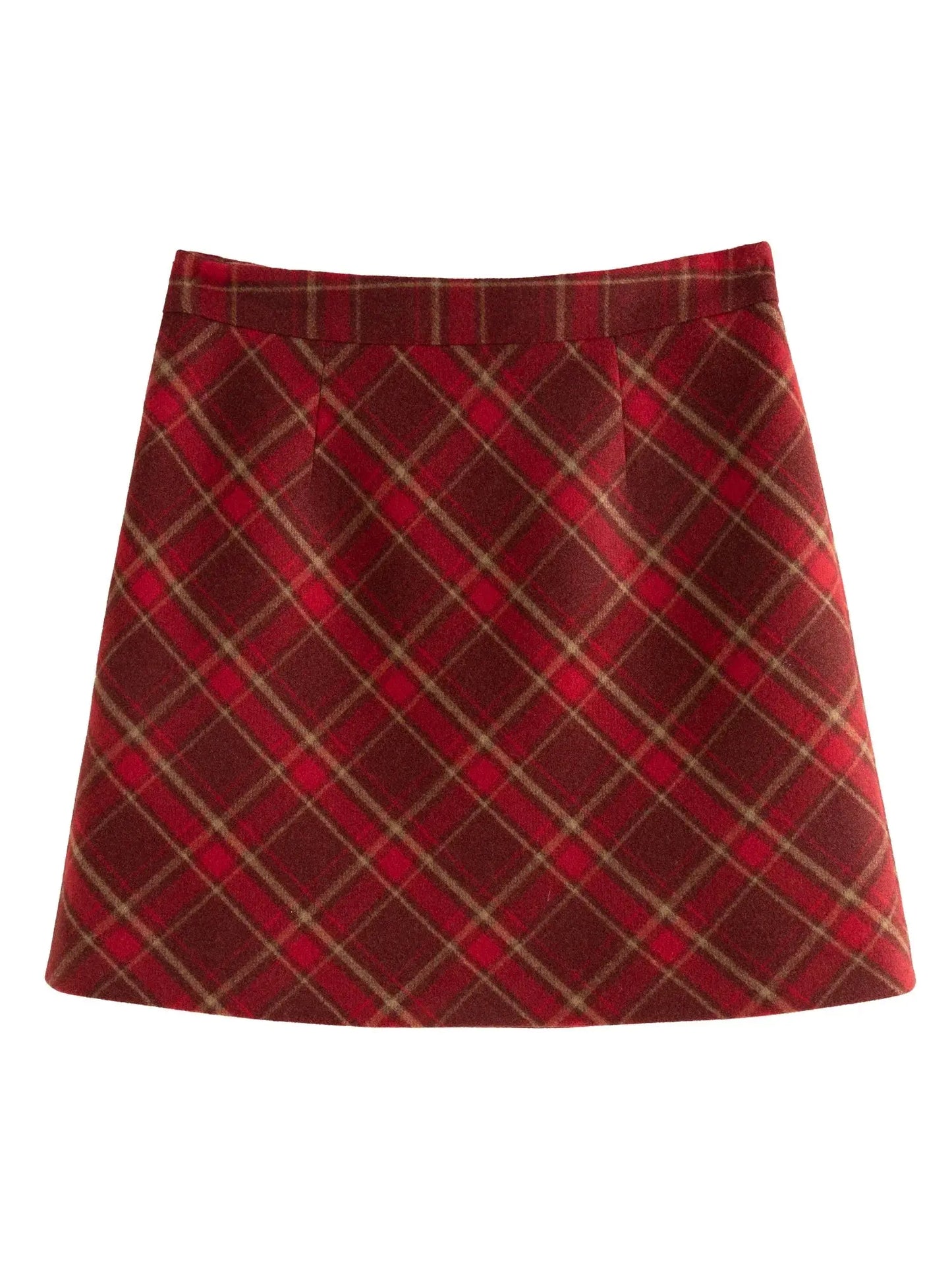 Winter Thicken Plaid Mini Skirt - Loran
