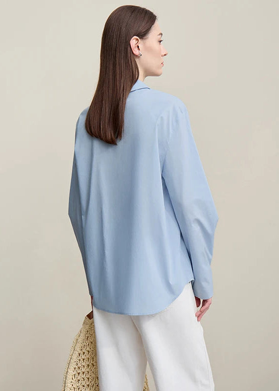 Amii All Cotton Women's Shirt 2026 Spring New Commuter Lapel Handmade Three-dimensional Flower Shirt Women's Loose Top 12641009 Loran
