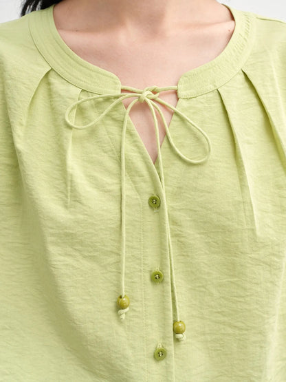Tie-Waist Linen Shirt for a Flattering Summer Look - Loran