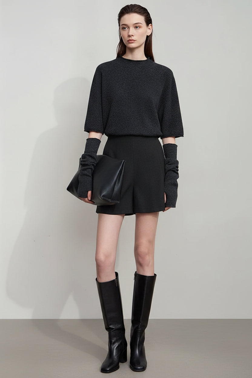 AMII 2025 Autumn Concise for Loose Casual Wide-leg Female pants Elegant Office Lady Simple  Shorts Bottoms 12523083 Loran