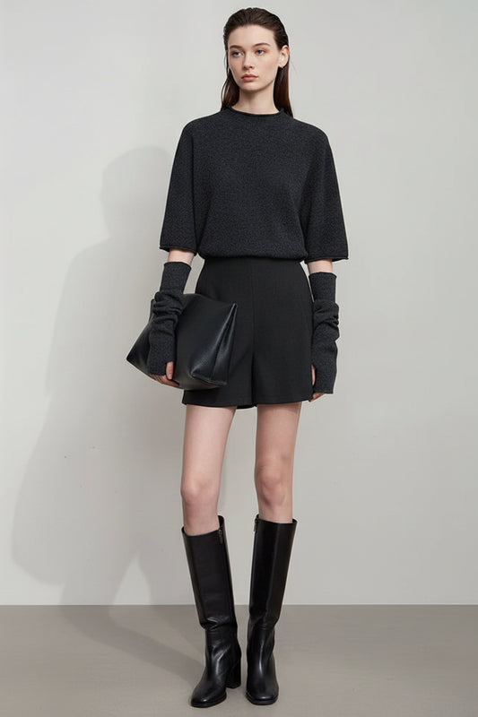 AMII 2025 Autumn Concise for Loose Casual Wide-leg Female pants Elegant Office Lady Simple  Shorts Bottoms 12523083 Loran