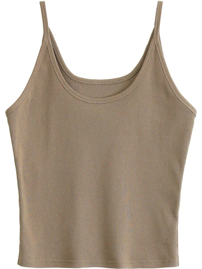 Slim Fit U-Neck Camisole Basic Summer Tank Top Loran