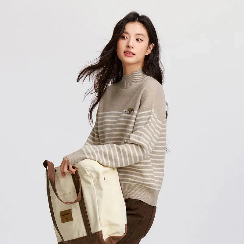 Women's Loose Half Turtleneck Sweater LORAN STORE