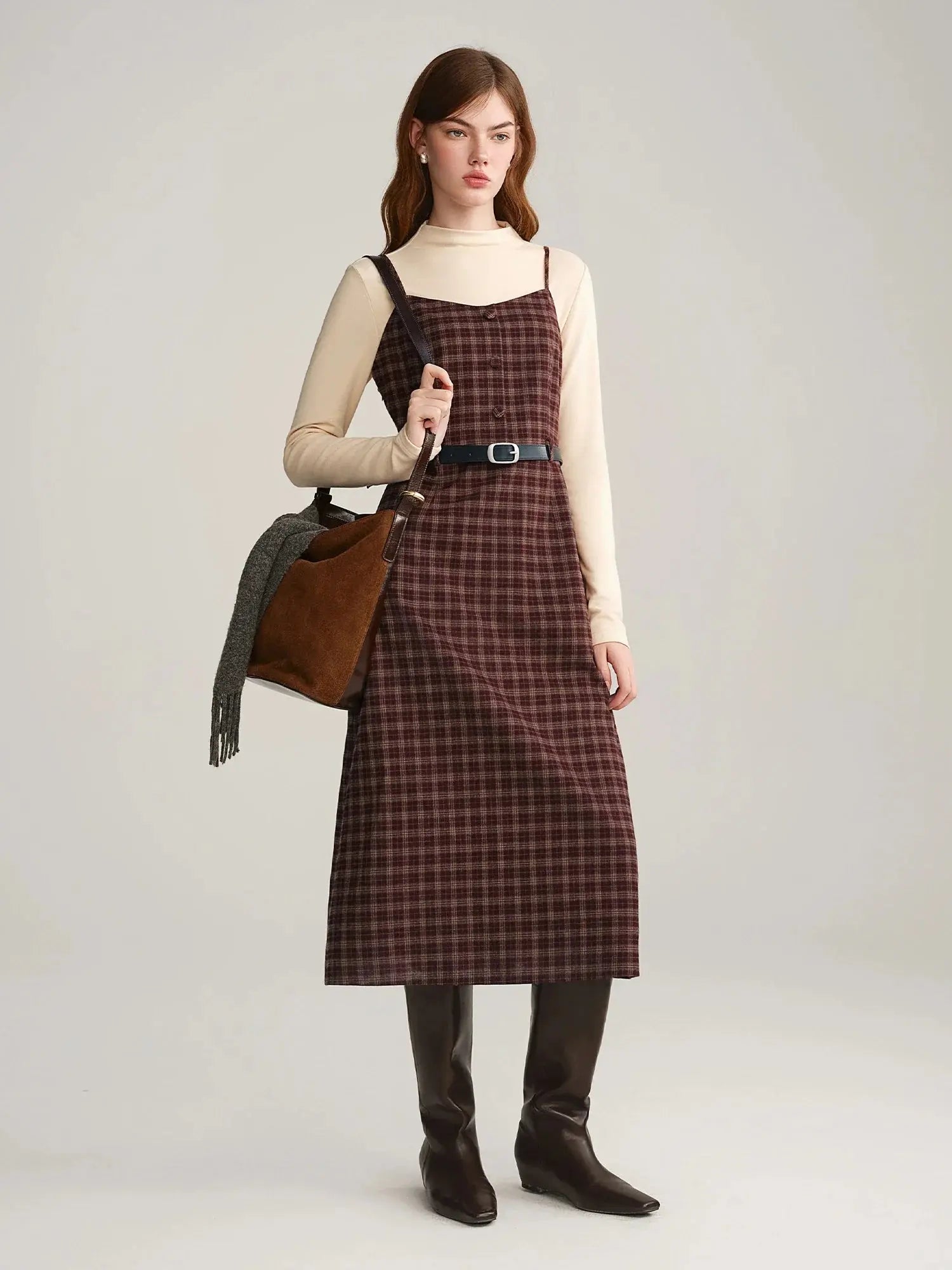 Tweed Plaid 2-Piece Midi Dress Set | Plus Size LORAN STORE