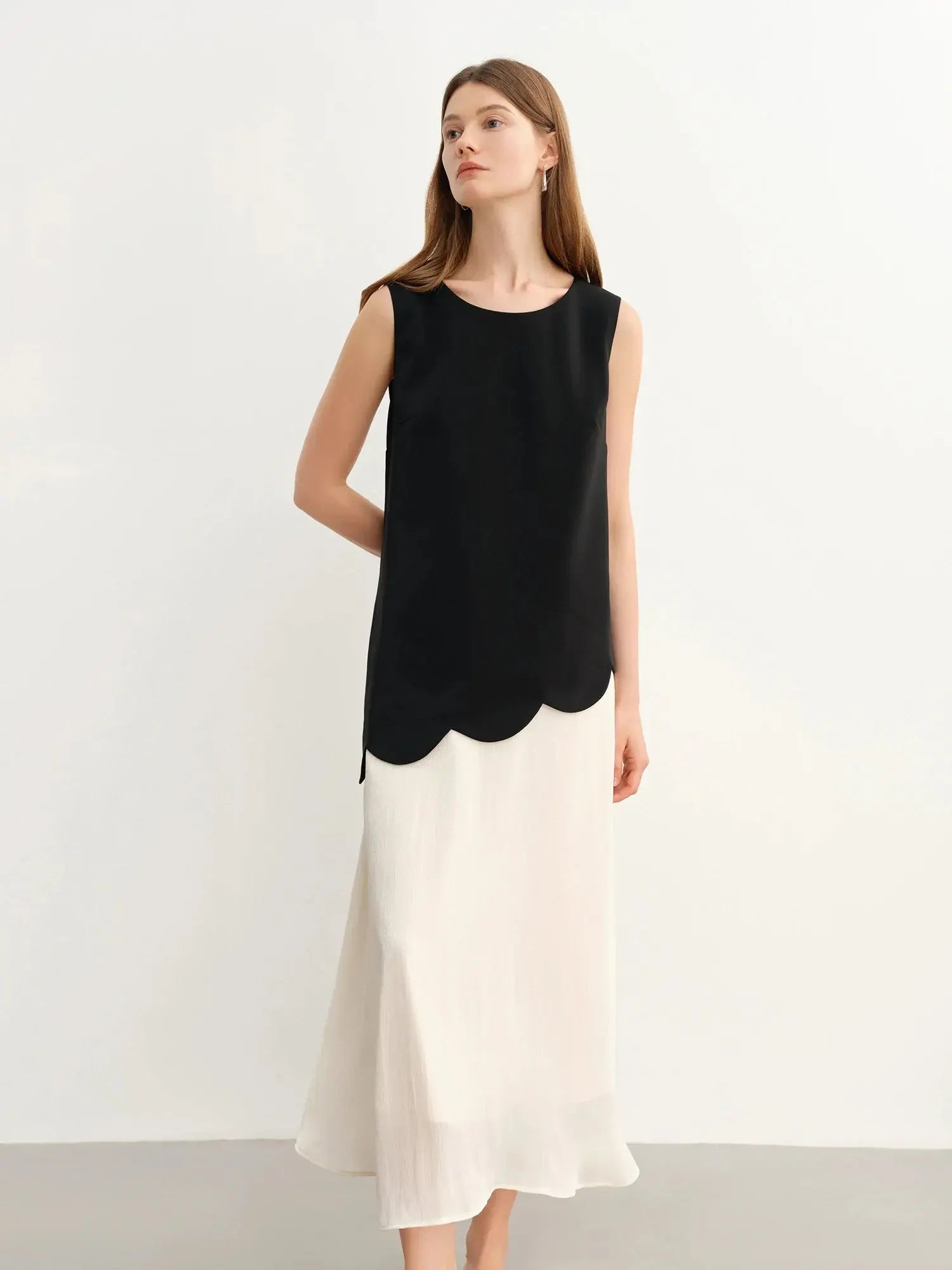 Women's Bold Color Block Faux Two-Piece Dress - Loran