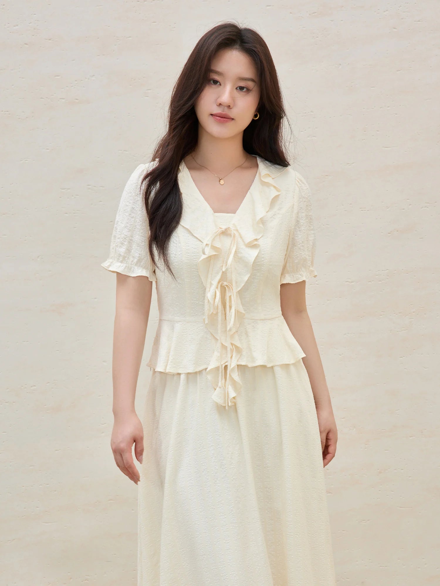 Women’s Plus Size Ruffled Blouse & Skirt Set Loran