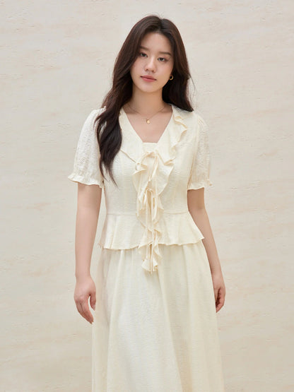 Women’s Plus Size Ruffled Blouse & Skirt Set Loran