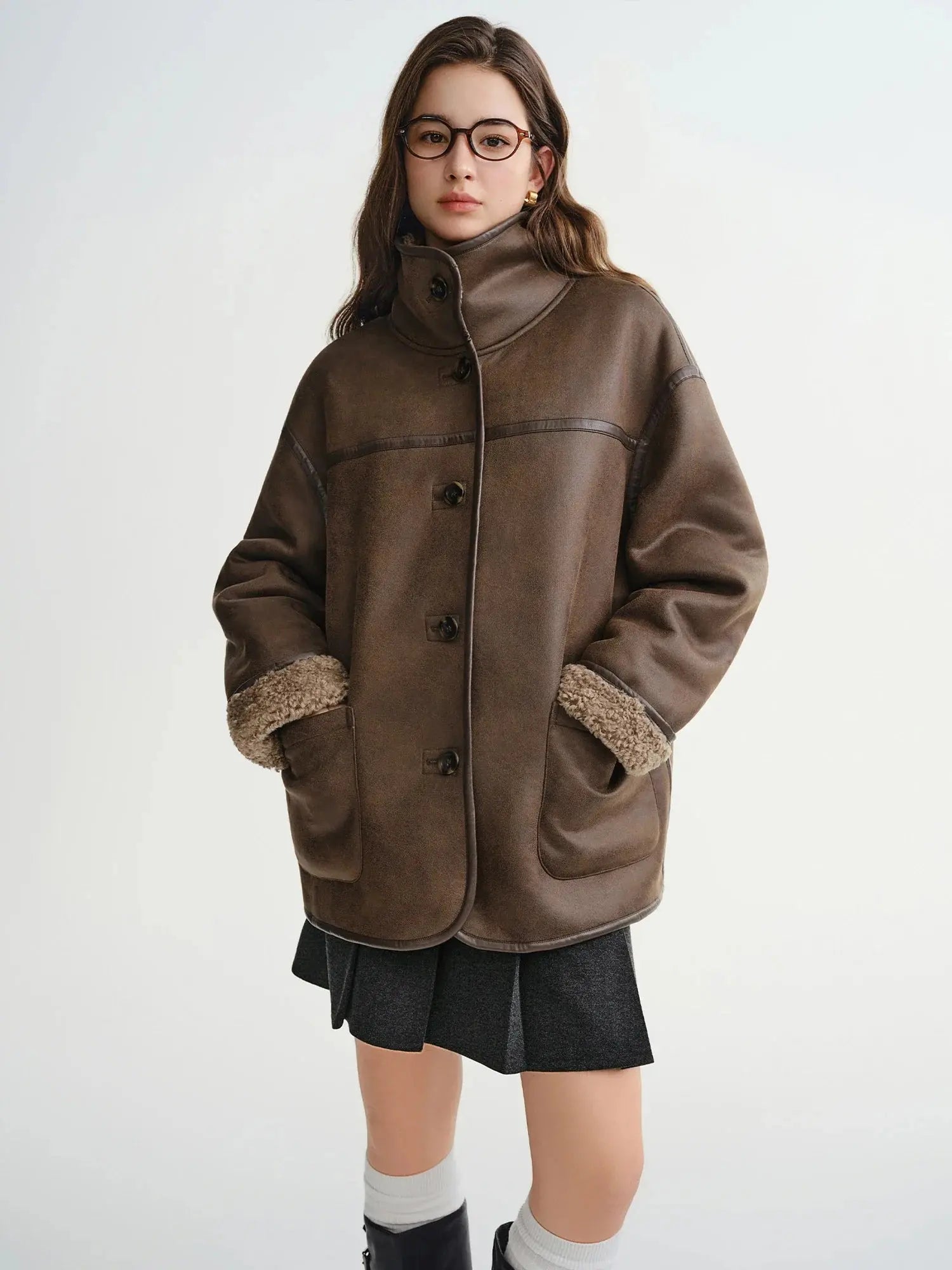 Vintage American Style Brown Fur Jacke LORAN STORE