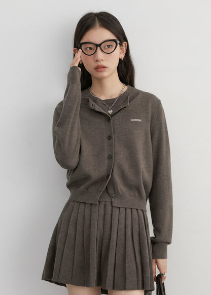 CHIC VEN Women Skirt Sets Solid Knitted Cardigan Short Sleeved Top Female Pleated Skirt Three Piece Optional Spring Autumn 2024 Loran