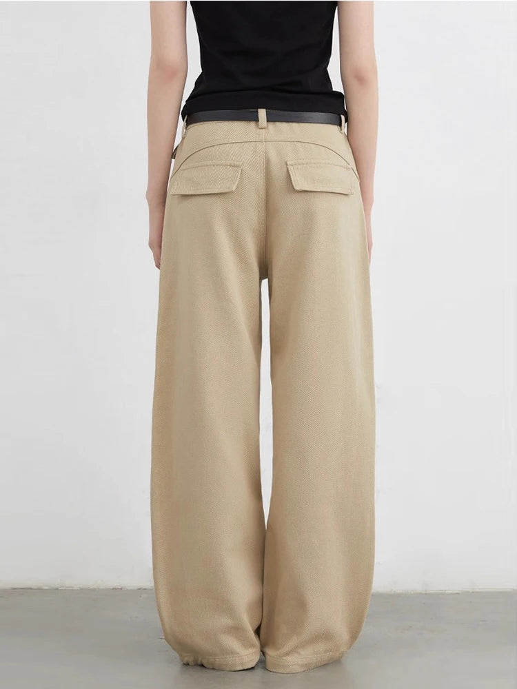 CHIC VEN Women Jeans Solid Loose Casual New Split Wide Leg Denim Pant Workwear Female Trousers Spring Autumn 2025 Loran