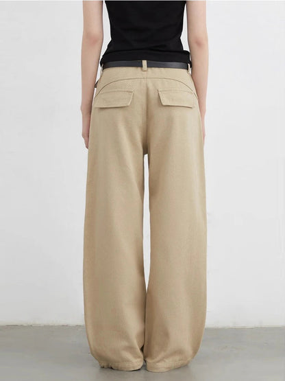 Split Wide Leg Jeans Loose Casual Denim Workwear Loran