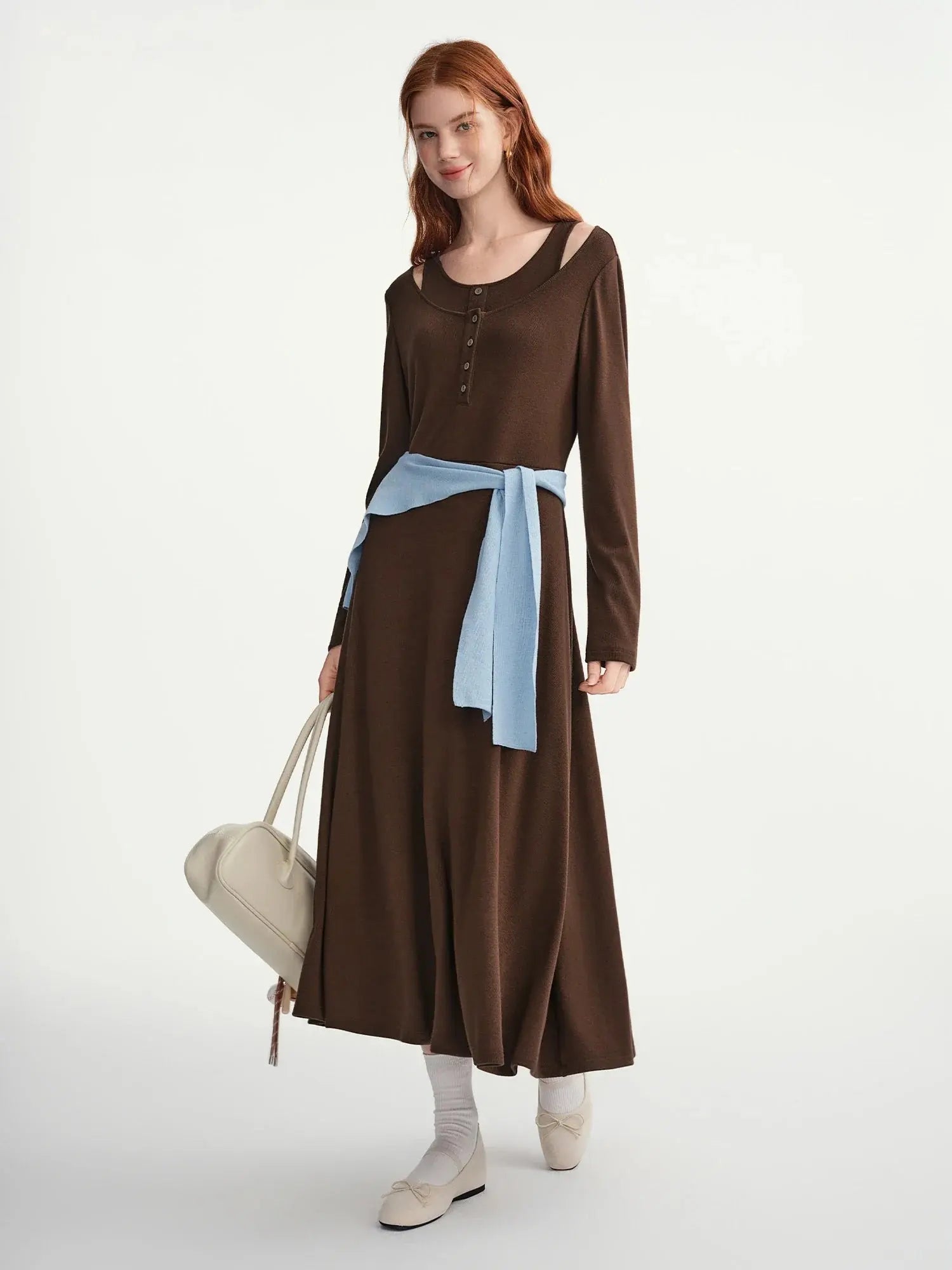 Chic Plus-Size Winter Layering Dress - Loran