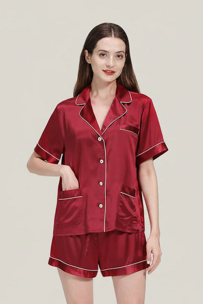 Plus Size Deconstructivist Real Silk Pajamas 2-Piece Set Loran