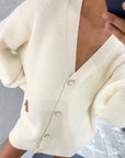 Elegant V-Neck Cardigan Sweater