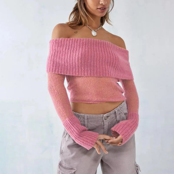 Women's Long-sleeved cropped sweater - 3IN SMART Shop  #