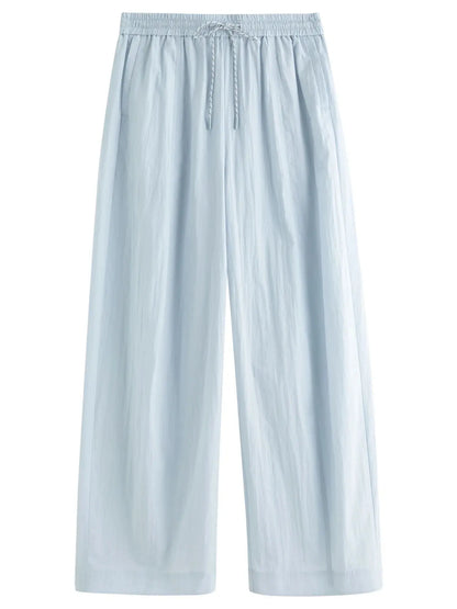 Comfy Wide-Leg Drawstring Pants - Loran
