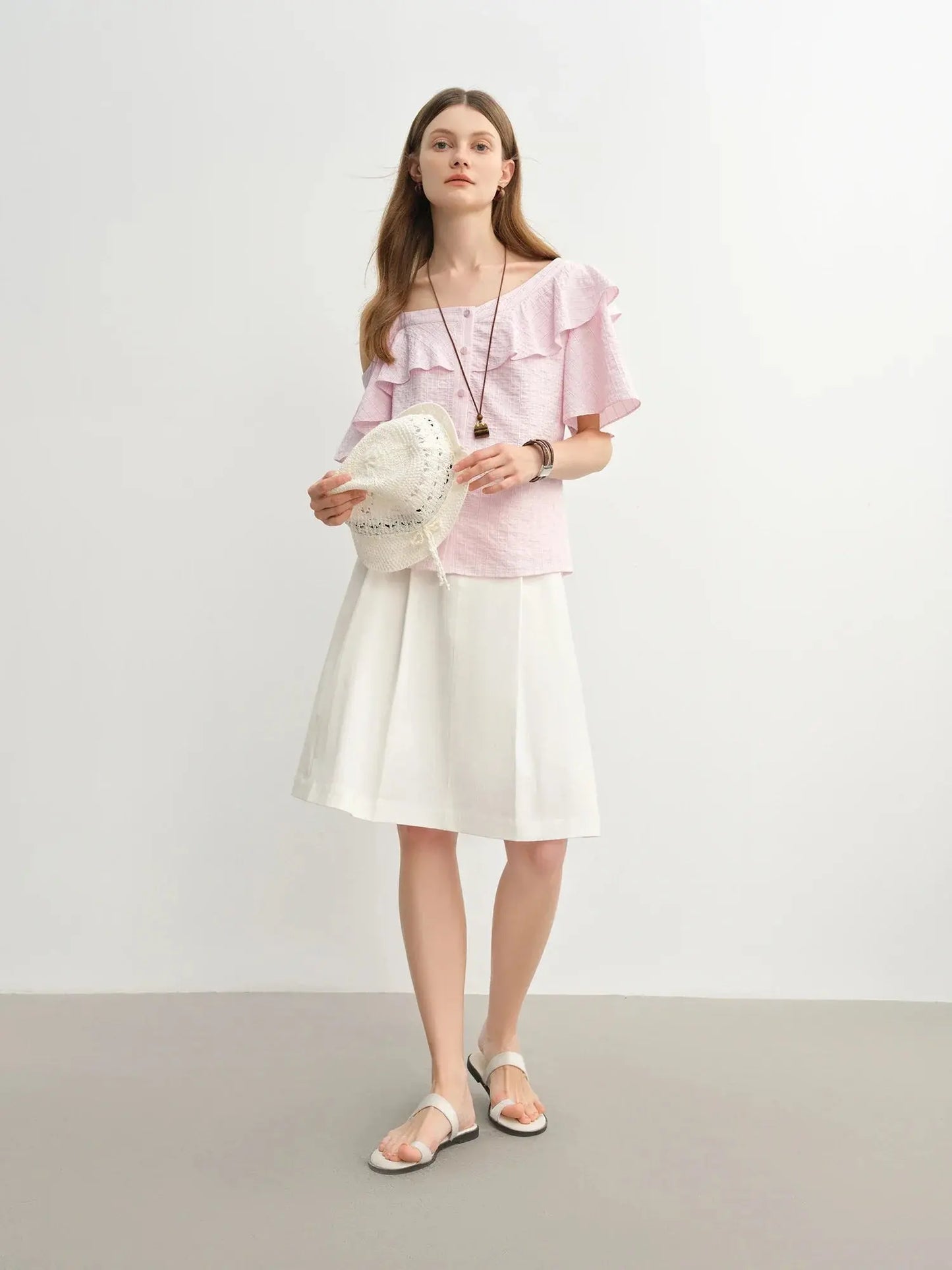 Summer Breeze Plus Size Off-Shoulder Top with Asymmetric Ruffles - Loran