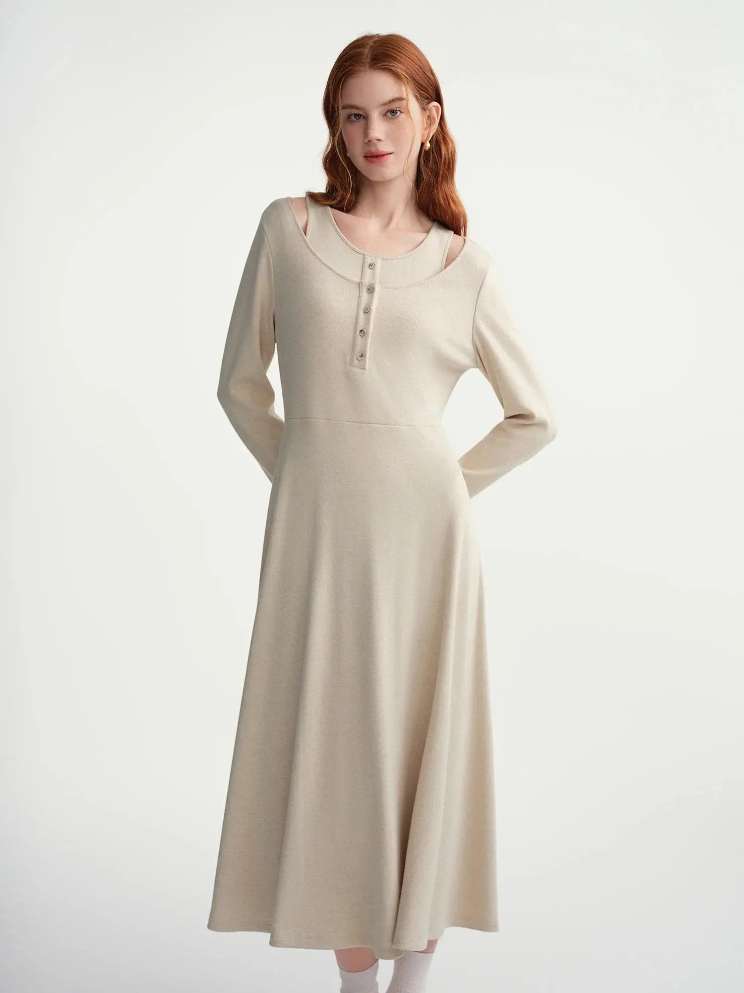 Chic Plus-Size Winter Layering Dress - Loran