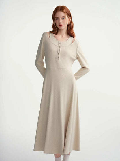 Chic Plus-Size Winter Layering Dress - Loran