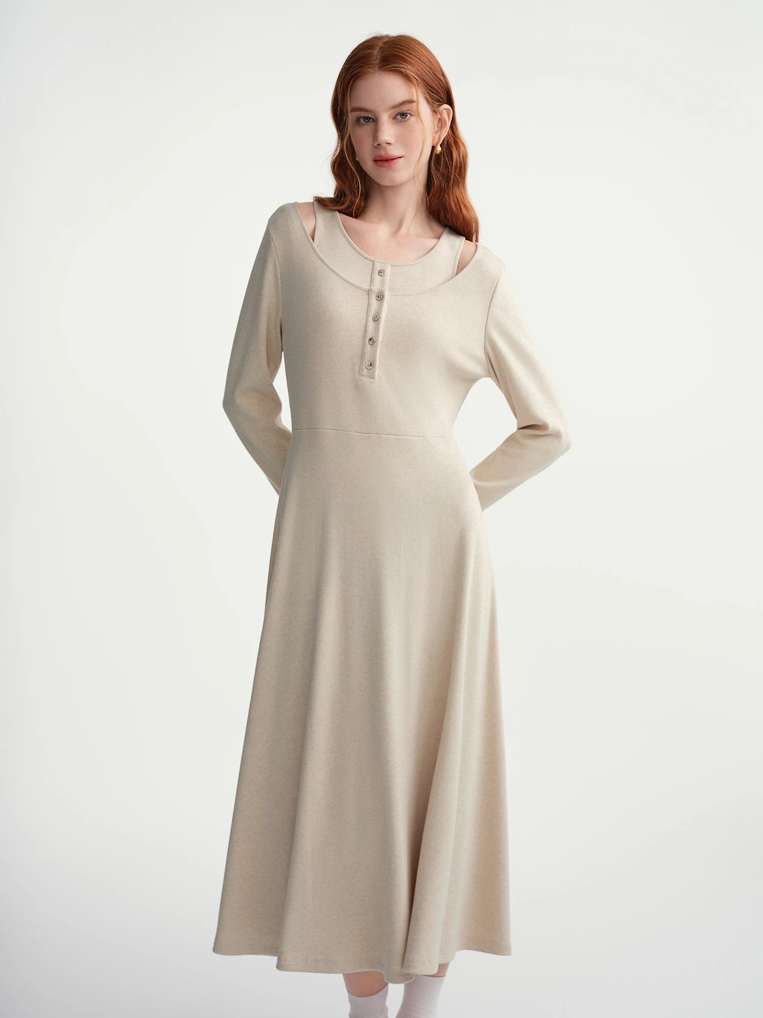 Women’s Retro 2-Piece Slim Fit Winter Dress Loran