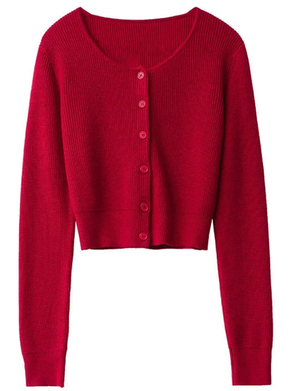 CHIC VEN Korean Women Cardigan Solid Loose Korean Round Neck Knitted Sweaters Single Breasted Female Jumpers Spring Autumn 2024 Loran