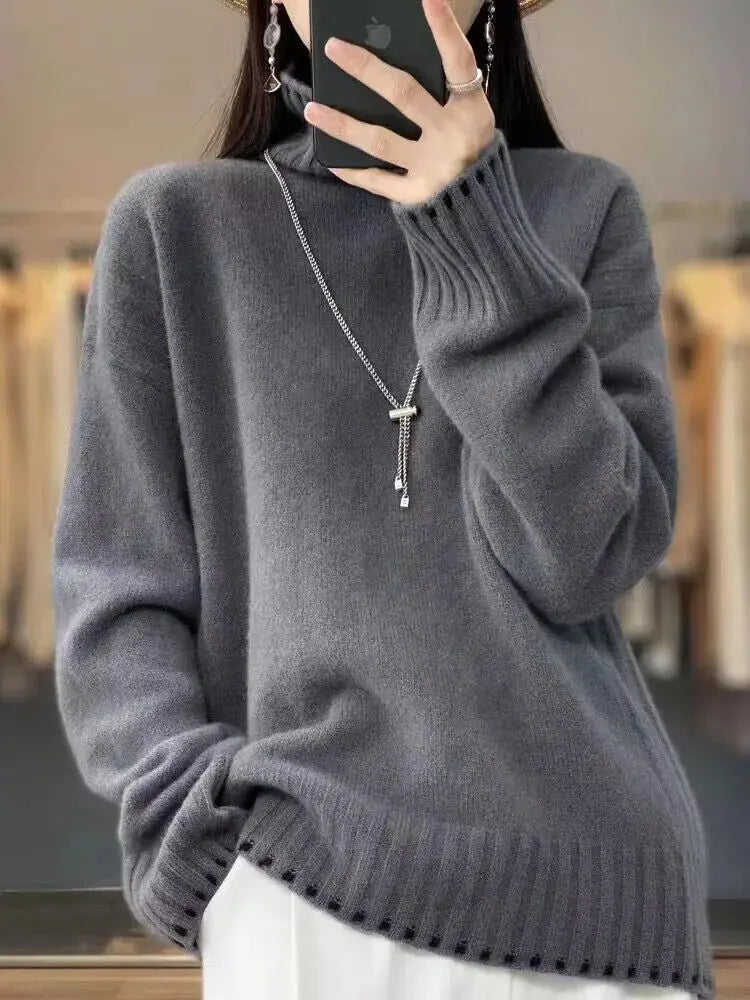 Luxurious Cashmere & Wool Turtleneck Sweater - Loran
