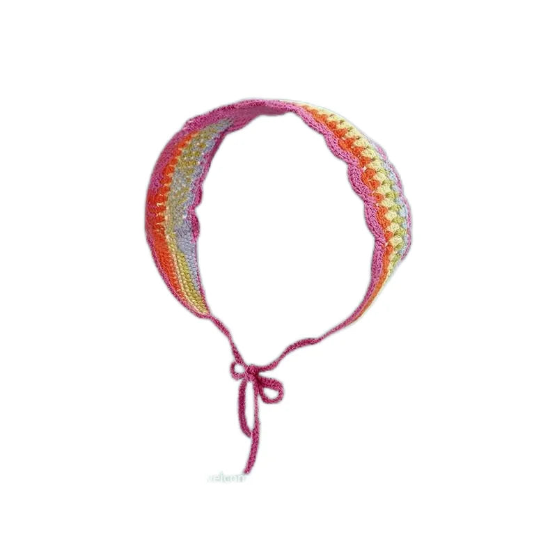 Vintage Knit Flower Headband Retro Hair Accessories