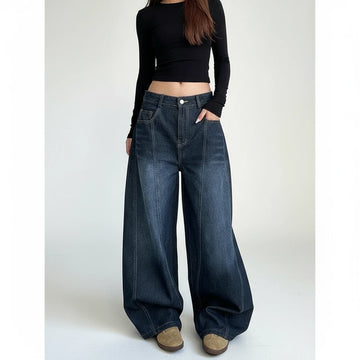 Autumn Casual Wide-Leg Jeans