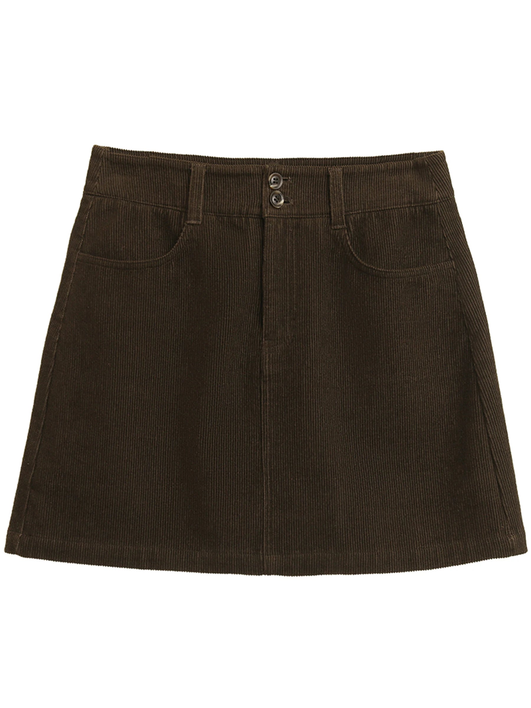 Women’s Retro High-Waisted Corduroy A-Line Skirt Loran