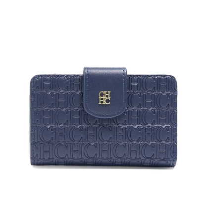 CH Luxury Blue Women's Short Wallet & Card Case