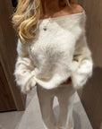 Loose Off Shoulder Long Sleeve Sweater for Women