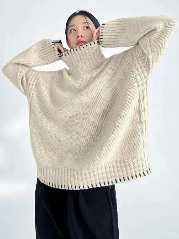 Luxurious Cashmere & Wool Turtleneck Sweater - Loran