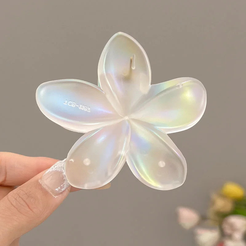 Transparent Flower Hair Claws Cute Vacation Clips for Girls